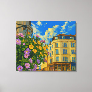 Blooming Corner - Vibranding European Street Leinwanddruck