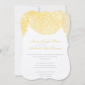 Blooming Dahlia Yellow Iris Wedding Einladung (Vorderseite)
