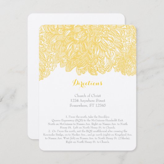 Blooming Dahlia Yellow Iris Wedding Einladung (Vorne/Hinten)