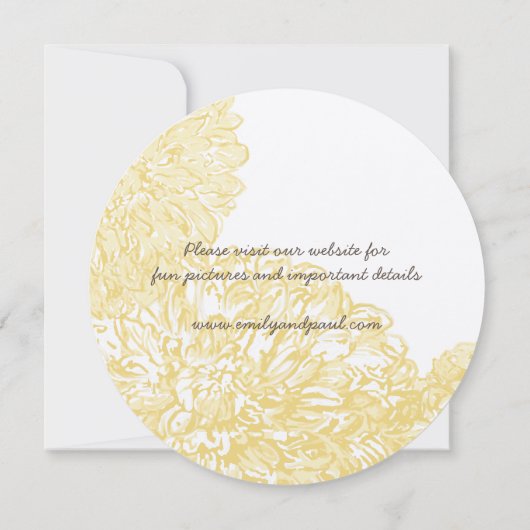 Blooming Dahlia Yellow Iris Wedding Save The Date (Rückseite)