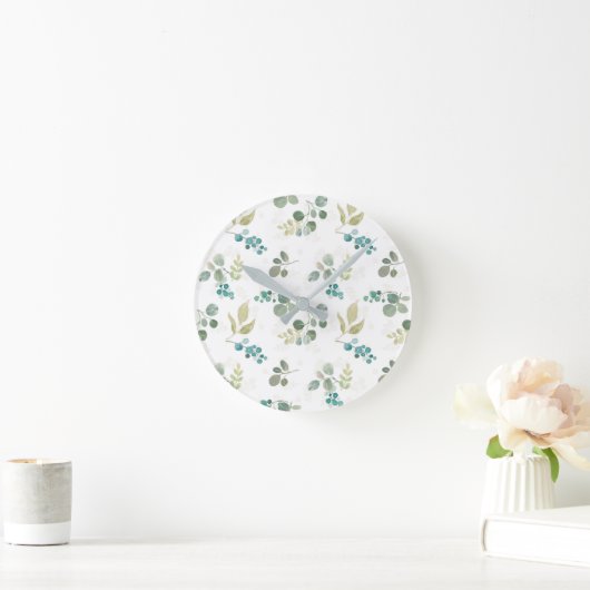 Blooming Delight Pattern Runde Wanduhr (Zuhause)