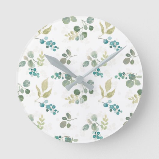 Blooming Delight Pattern Runde Wanduhr (Vorderseite)
