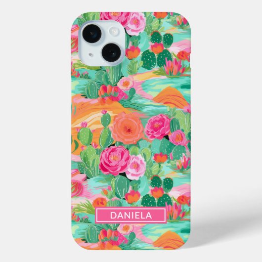 Blooming Desert Cacti Personalized Case-Mate iPhone Hülle (Rückseite)