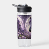 "Blooming Dreams: The Lila Floral Fantasy Horses" Trinkflasche (Rechts)
