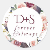 Blooming Figs | Moody Monogram Umschlag Aufkleber (Vorderseite)