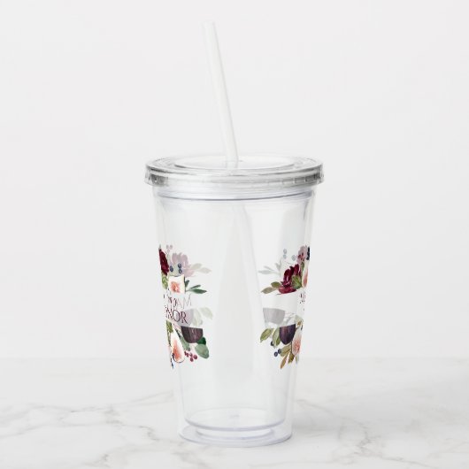 Blooming Figs | Moody Rustic Brautparty Gefragt Acryltrinkbecher (Links)