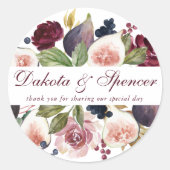 Blooming Figs | Moody Rustic Frucht Vielen Dank Runder Aufkleber (Vorderseite)