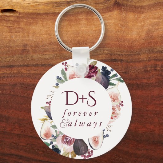 Blooming Figs | Moody Rustic Fruit Blossom Custom Schlüsselanhänger (Vorderseite)