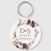 Blooming Figs | Moody Rustic Fruit Blossom Custom Schlüsselanhänger (Rückseite)