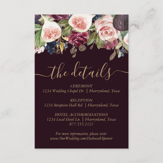 Blooming Figs | Moody Rustic Fruit Blossom Details Begleitkarte (Vorderseite)