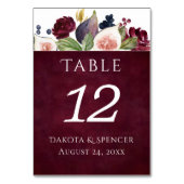 Blooming Figs | Moody Rustic Fruit Elegant Blossom Tischnummer (Rückseite)