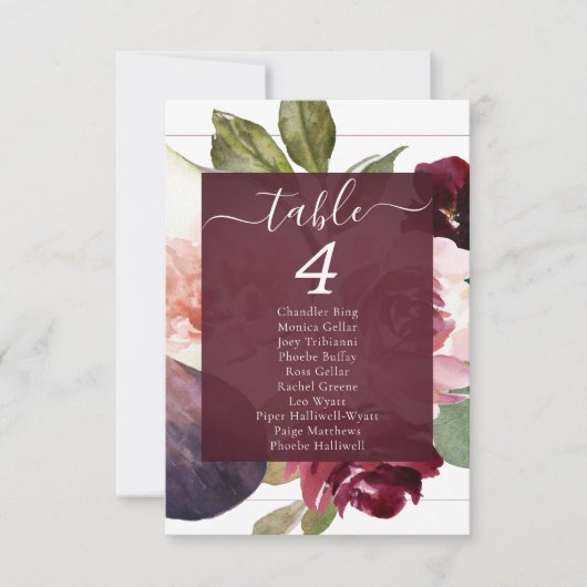 Blooming Figs | Moody Rustic Guest Name Table Card Einladung (Vorderseite)