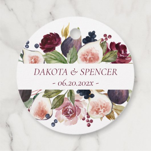 Blooming Figs | Moody Rustic Liebe und Danke Geschenkanhänger (Rückseite)