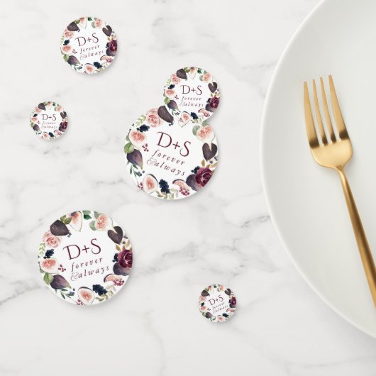 Blooming Figs | Moody Rustic Monogram Wreath Konfetti (Gruppe)