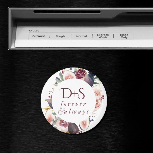 Blooming Figs | Moody Rustic Monogram Wreath Magnet