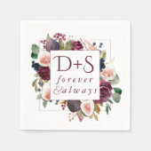 Blooming Figs | Moody Rustic Monogram Wreath Serviette (Vorderseite)