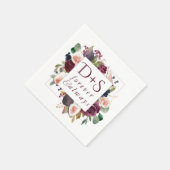 Blooming Figs | Moody Rustic Monogram Wreath Serviette (Ecke)