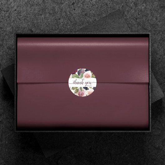 Blooming Figs | Moody Watercolor Garland Vielen Da Runder Aufkleber