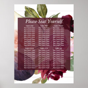 Blooming Figs Rustic Fruit 10-Top Seating Chart Poster