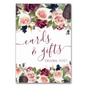 Blooming Figs | Rustikales Moody Elegant Blumenges Tischnummer (Rückseite)