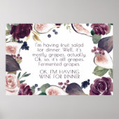 Blooming Figs | Weinlover Sonniger Traubensalat Poster (Vorne)