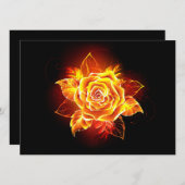 Blooming Fire Rose Einladung (Vorne/Hinten)