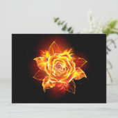 Blooming Fire Rose Einladung (Stehend Vorderseite)