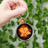 Blooming Fire Rose Schlüsselanhänger (Hand)