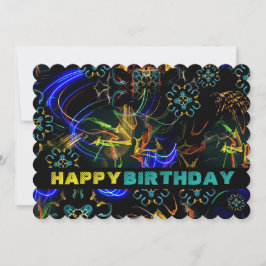 Blooming Fireworks Exotic Explosion Geburtstagskar Einladung