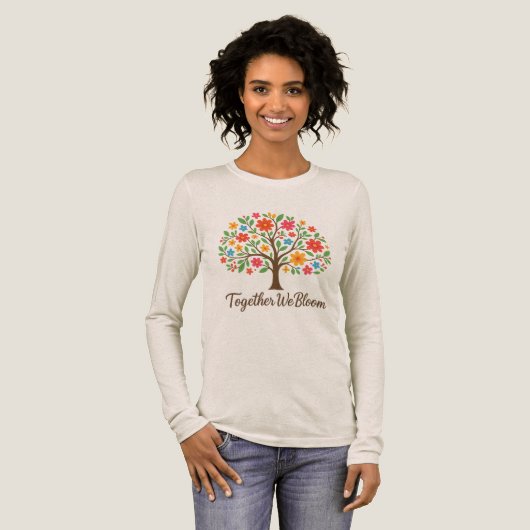 Blooming Floral Tree Long Sleeve Shirt (Volle Vorderseite)
