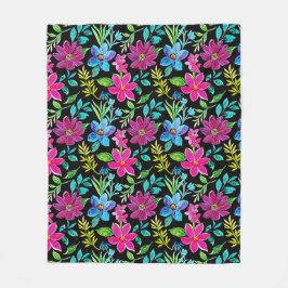 Blooming flower garden chic floral foliage fleecedecke
