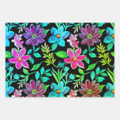 Blooming flower garden chic floral foliage geschenkpapier set (Vorderseite 2)