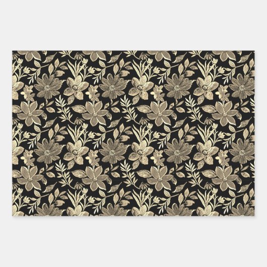 Blooming flower garden chic floral foliage geschenkpapier set (Vorderseite)