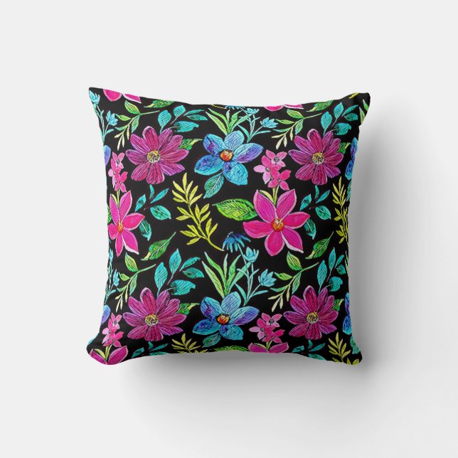 Blooming flower garden chic floral foliage kissen (Vorderseite)