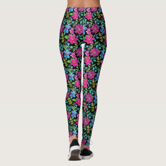 Blooming flower garden chic floral foliage leggings (Rückseite)