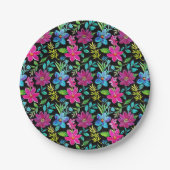 Blooming flower garden chic floral foliage pappteller (Vorderseite)