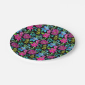 Blooming flower garden chic floral foliage pappteller (Schrägansicht)