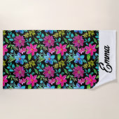 Blooming flower garden chic floral foliage strandtuch (Vorderseite)