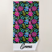 Blooming flower garden chic floral foliage strandtuch (Vorderseite)