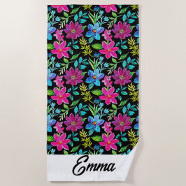 Blooming flower garden chic floral foliage strandtuch