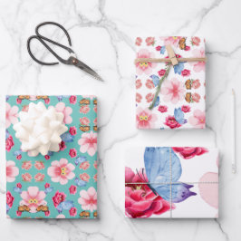 Blooming flower garden geschenkpapier set