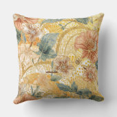  Blooming Flowers and Yellow Peach Design Art Kissen (Rückseite)