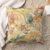  Blooming Flowers and Yellow Peach Design Art Kissen (Decke)