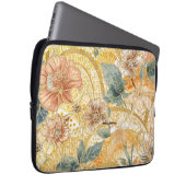 Blooming Flowers and Yellow Peach Design Art Laptopschutzhülle (Vorne Rechts)