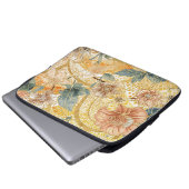 Blooming Flowers and Yellow Peach Design Art Laptopschutzhülle (Vorne Knopf)