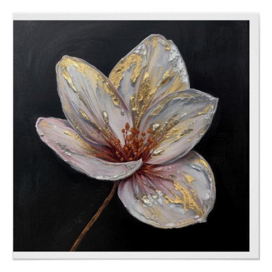 Blooming Flowers Covered with Flowing Artistic Pai Poster (Vorderseite)