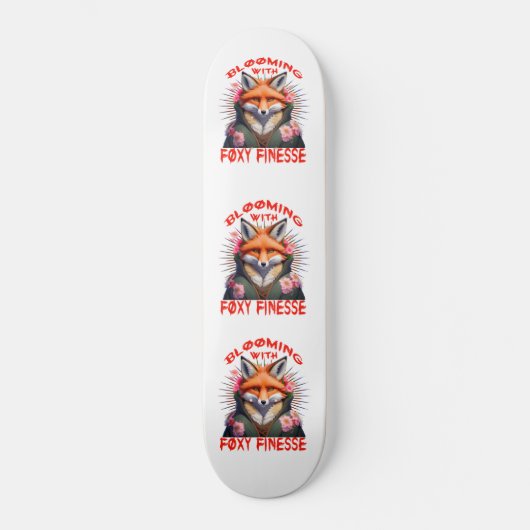 Blooming Fox Fashion Ästhetik Skateboard (Vorderseite)