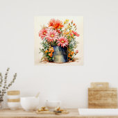 Blooming Freshly Picked Daisies Poster (Küche)