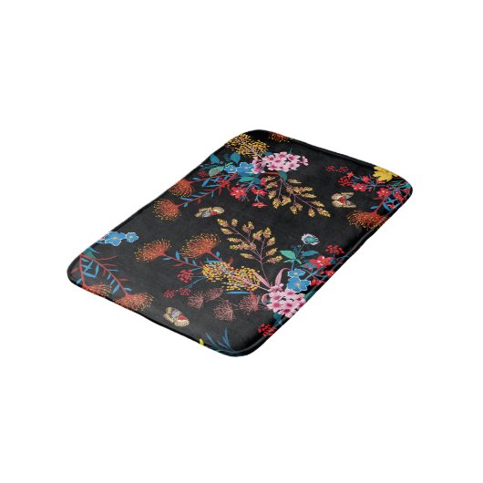 Blooming Garden Butterflies Liberty Style Badematte (Schrägansicht)
