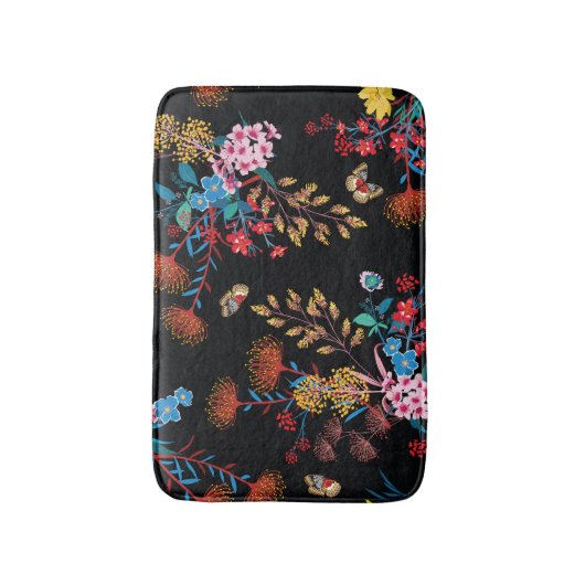 Blooming Garden Butterflies Liberty Style Badematte (Vorderseite Vertikal)